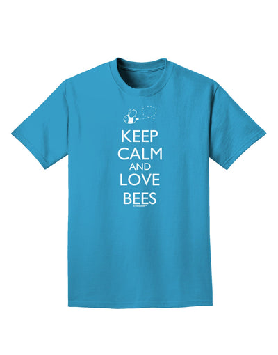 Keep Calm and Love Bees Adult Dark T-Shirt-Mens T-Shirt-TooLoud-Turquoise-Small-Davson Sales