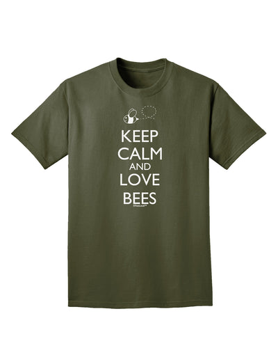 Keep Calm and Love Bees Adult Dark T-Shirt-Mens T-Shirt-TooLoud-Military-Green-Small-Davson Sales