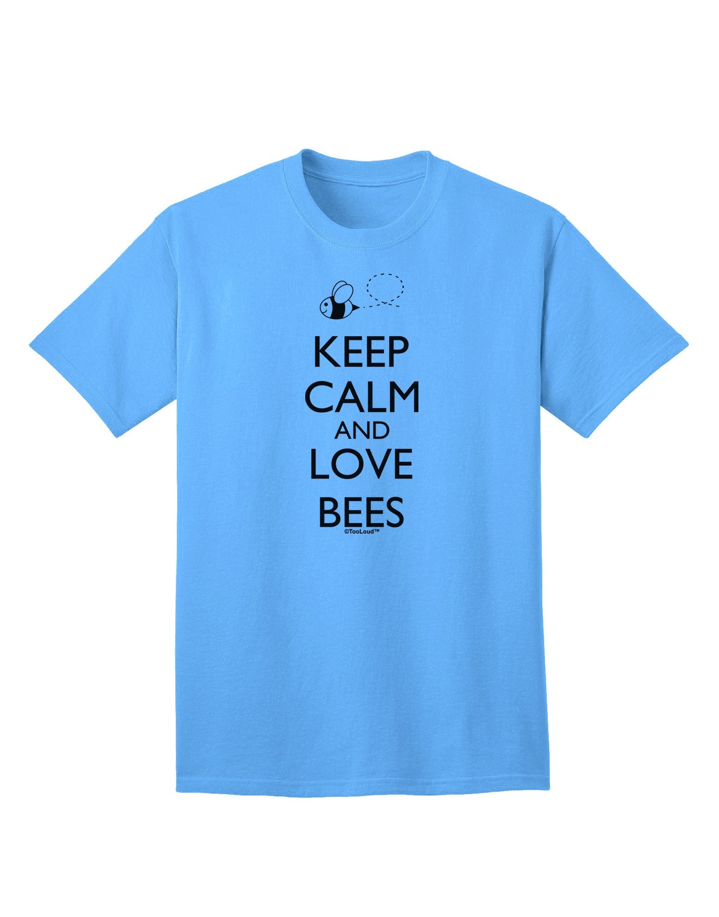 Keep Calm and Love Bees Adult T-Shirt-Mens T-Shirt-TooLoud-Aquatic-Blue-Small-Davson Sales