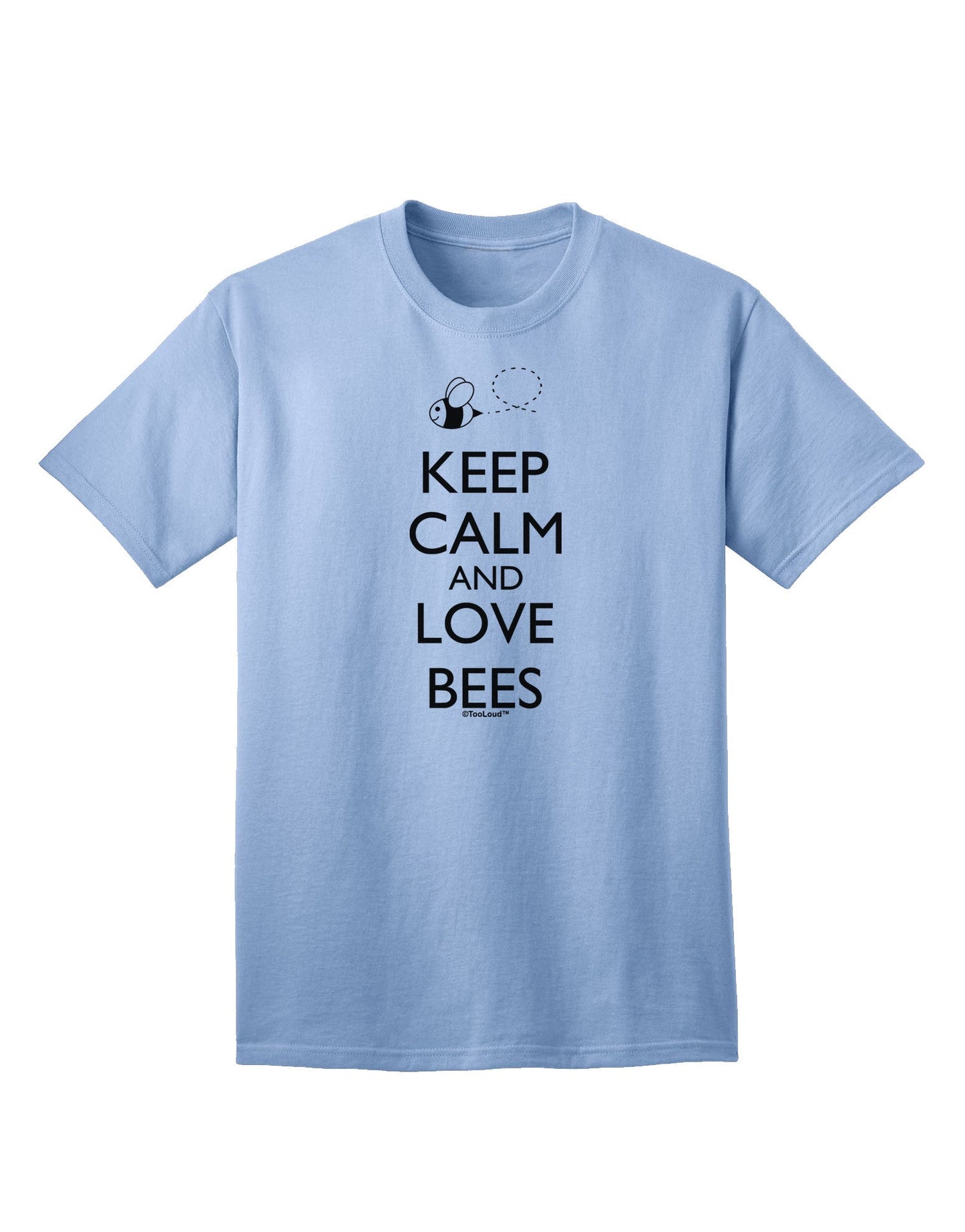 Keep Calm and Love Bees Adult T-Shirt-Mens T-Shirt-TooLoud-Light-Blue-Small-Davson Sales