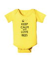 Keep Calm and Love Bees Baby Romper Bodysuit-Baby Romper-TooLoud-Yellow-06-Months-Davson Sales