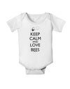 Keep Calm and Love Bees Baby Romper Bodysuit-Baby Romper-TooLoud-White-06-Months-Davson Sales