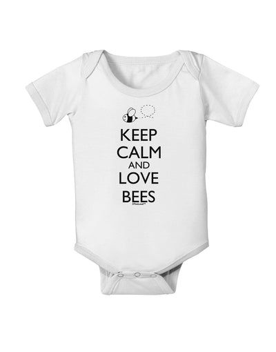 Keep Calm and Love Bees Baby Romper Bodysuit-Baby Romper-TooLoud-White-06-Months-Davson Sales