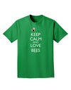 Keep Calm and Love Bees Color Adult Dark T-Shirt-Mens T-Shirt-TooLoud-Kelly-Green-Small-Davson Sales