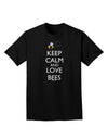 Keep Calm and Love Bees Color Adult Dark T-Shirt-Mens T-Shirt-TooLoud-Black-Small-Davson Sales