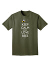 Keep Calm and Love Bees Color Adult Dark T-Shirt-Mens T-Shirt-TooLoud-Military-Green-Small-Davson Sales