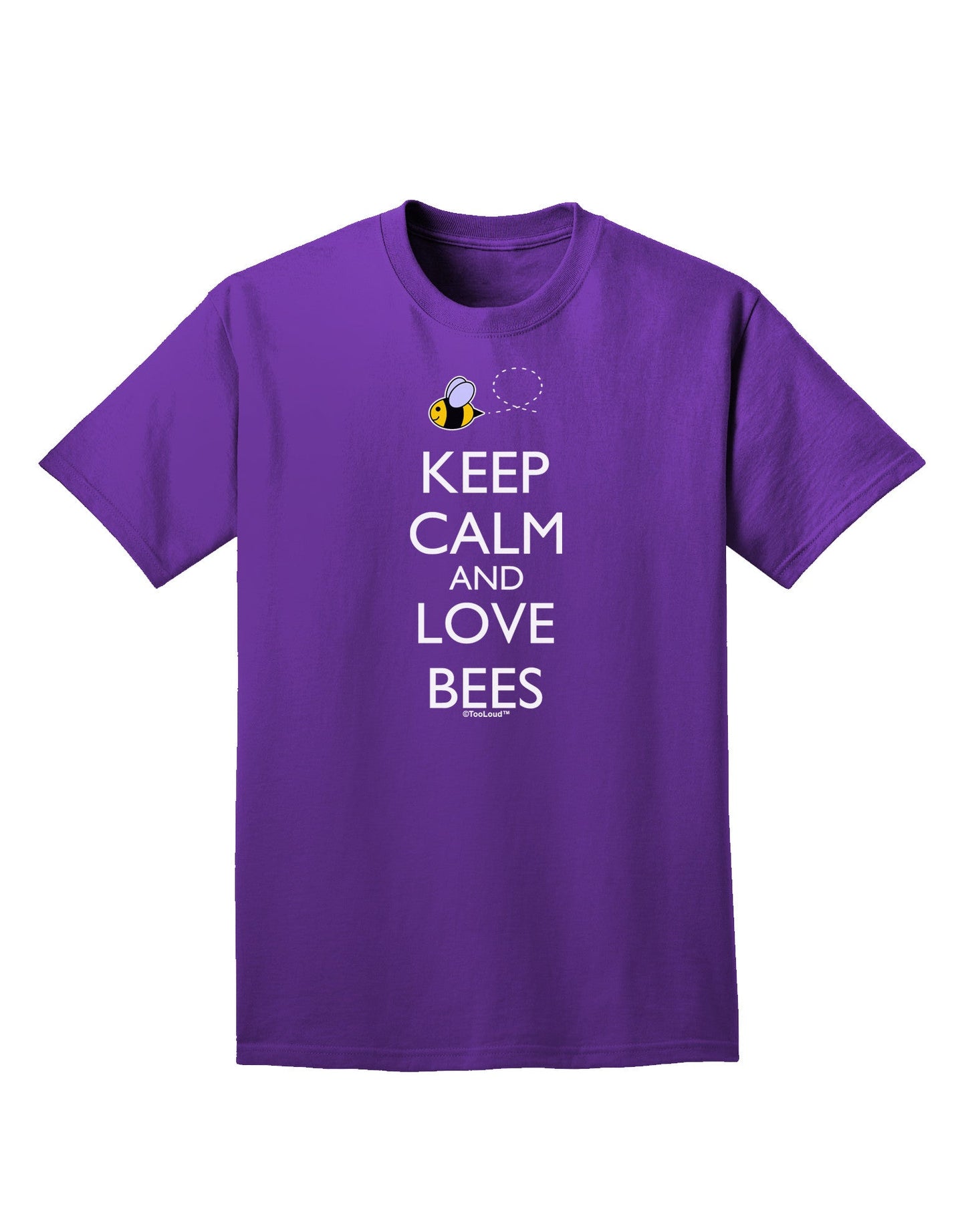 Keep Calm and Love Bees Color Adult Dark T-Shirt-Mens T-Shirt-TooLoud-Purple-Small-Davson Sales