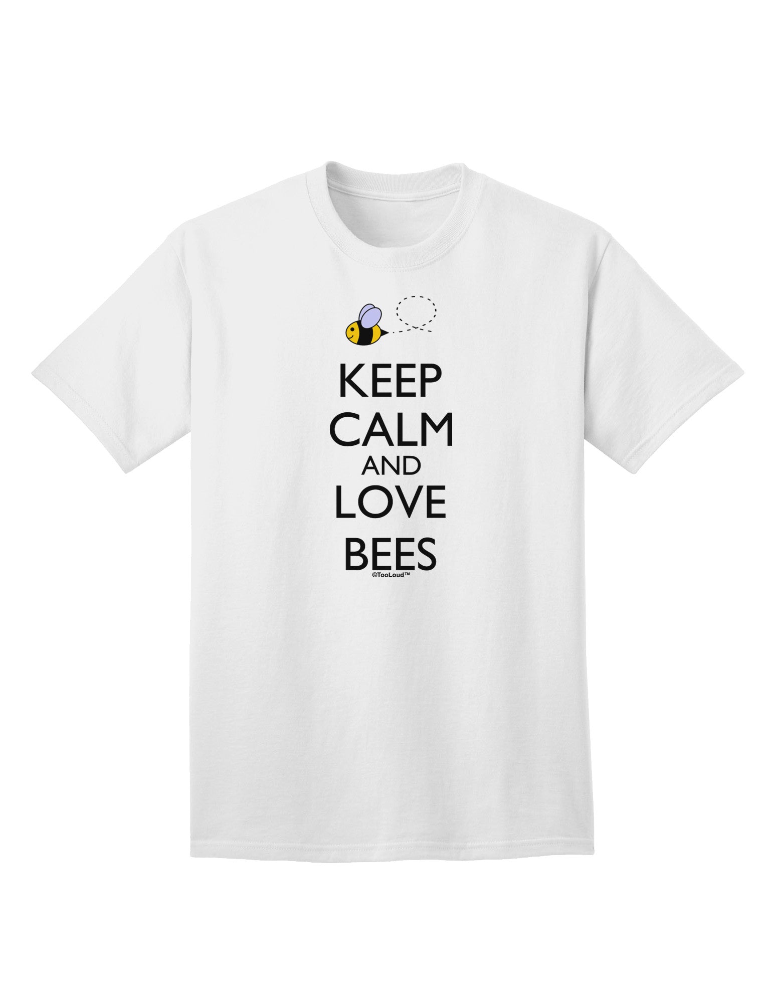 Keep Calm and Love Bees Color Adult T-Shirt-Mens T-Shirt-TooLoud-White-Small-Davson Sales
