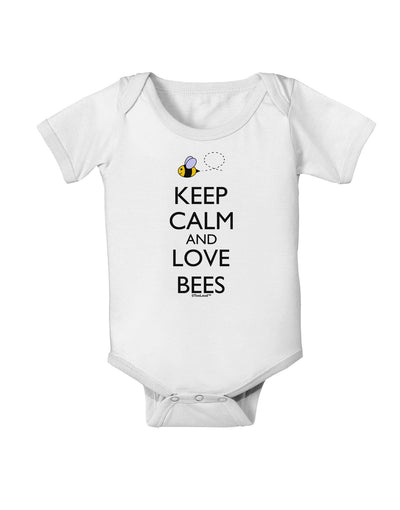 Keep Calm and Love Bees Color Baby Romper Bodysuit-Baby Romper-TooLoud-White-06-Months-Davson Sales