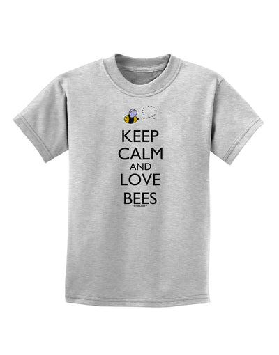 Keep Calm and Love Bees Color Childrens T-Shirt-Childrens T-Shirt-TooLoud-AshGray-X-Small-Davson Sales