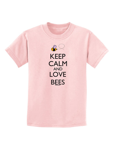 Keep Calm and Love Bees Color Childrens T-Shirt-Childrens T-Shirt-TooLoud-PalePink-X-Small-Davson Sales