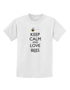 Keep Calm and Love Bees Color Childrens T-Shirt-Childrens T-Shirt-TooLoud-White-X-Small-Davson Sales