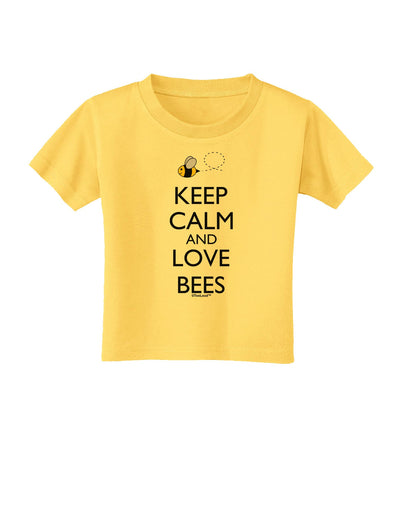 Keep Calm and Love Bees Color Toddler T-Shirt-Toddler T-Shirt-TooLoud-Yellow-2T-Davson Sales