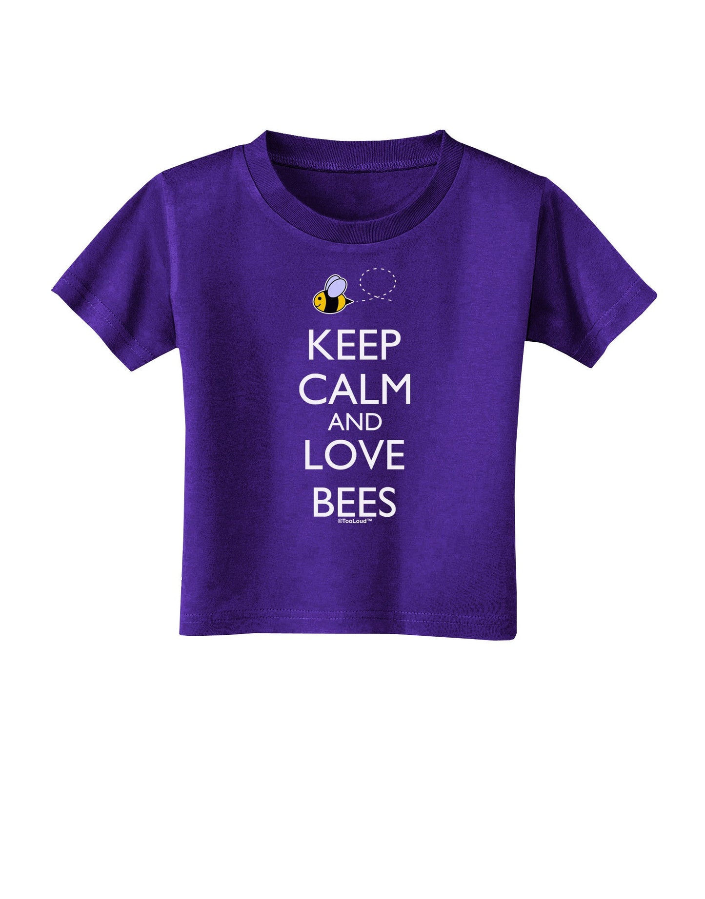 Keep Calm and Love Bees Color Toddler T-Shirt Dark-Toddler T-Shirt-TooLoud-Purple-2T-Davson Sales