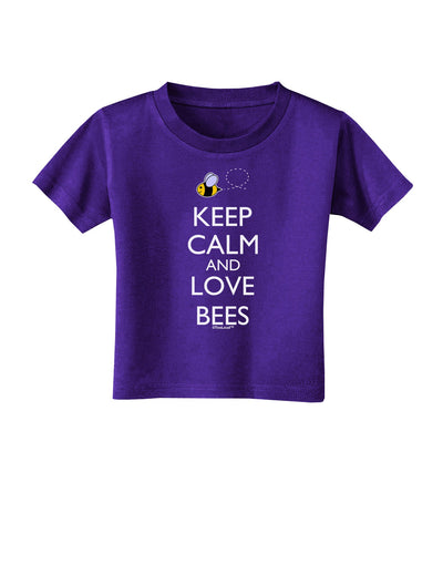 Keep Calm and Love Bees Color Toddler T-Shirt Dark-Toddler T-Shirt-TooLoud-Purple-2T-Davson Sales