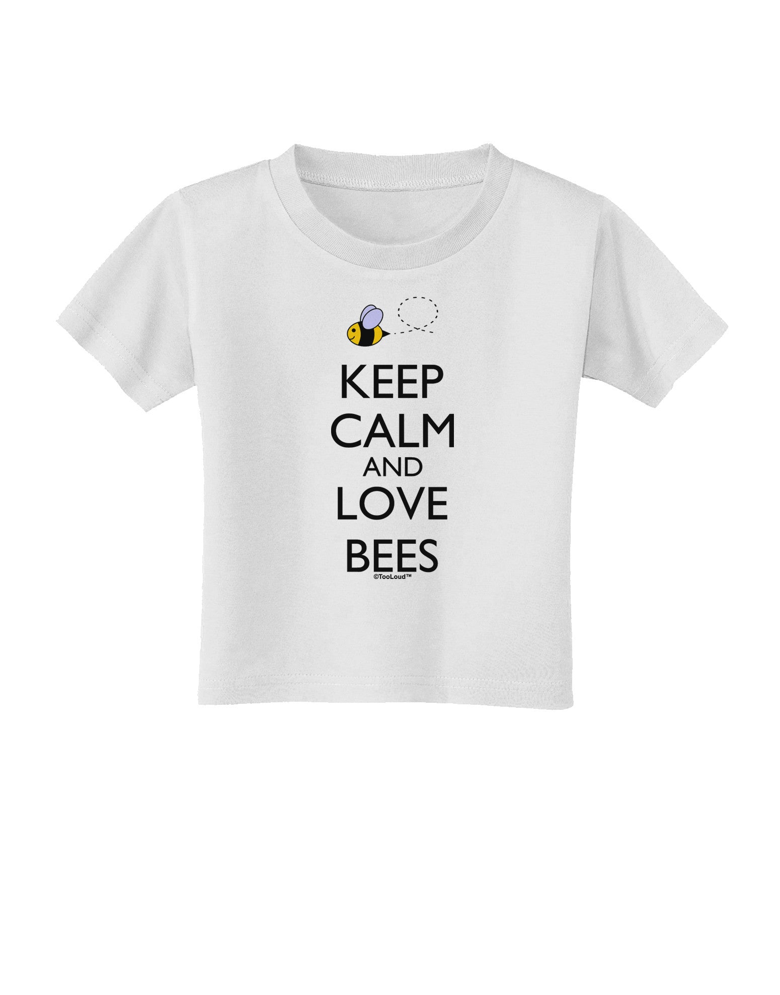 Keep Calm and Love Bees Color Toddler T-Shirt-Toddler T-Shirt-TooLoud-White-2T-Davson Sales