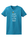 Keep Calm and Love Bees Color Womens Dark T-Shirt-TooLoud-Turquoise-X-Small-Davson Sales