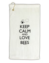 Keep Calm and Love Bees Micro Terry Gromet Golf Towel 11&#x22;x19-Golf Towel-TooLoud-White-Davson Sales