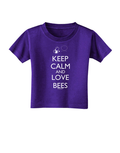 Keep Calm and Love Bees Toddler T-Shirt Dark-Toddler T-Shirt-TooLoud-Purple-2T-Davson Sales