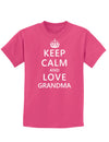 Keep Calm and Love Grandma Childrens Dark T-Shirt-Childrens T-Shirt-TooLoud-Sangria-X-Small-Davson Sales