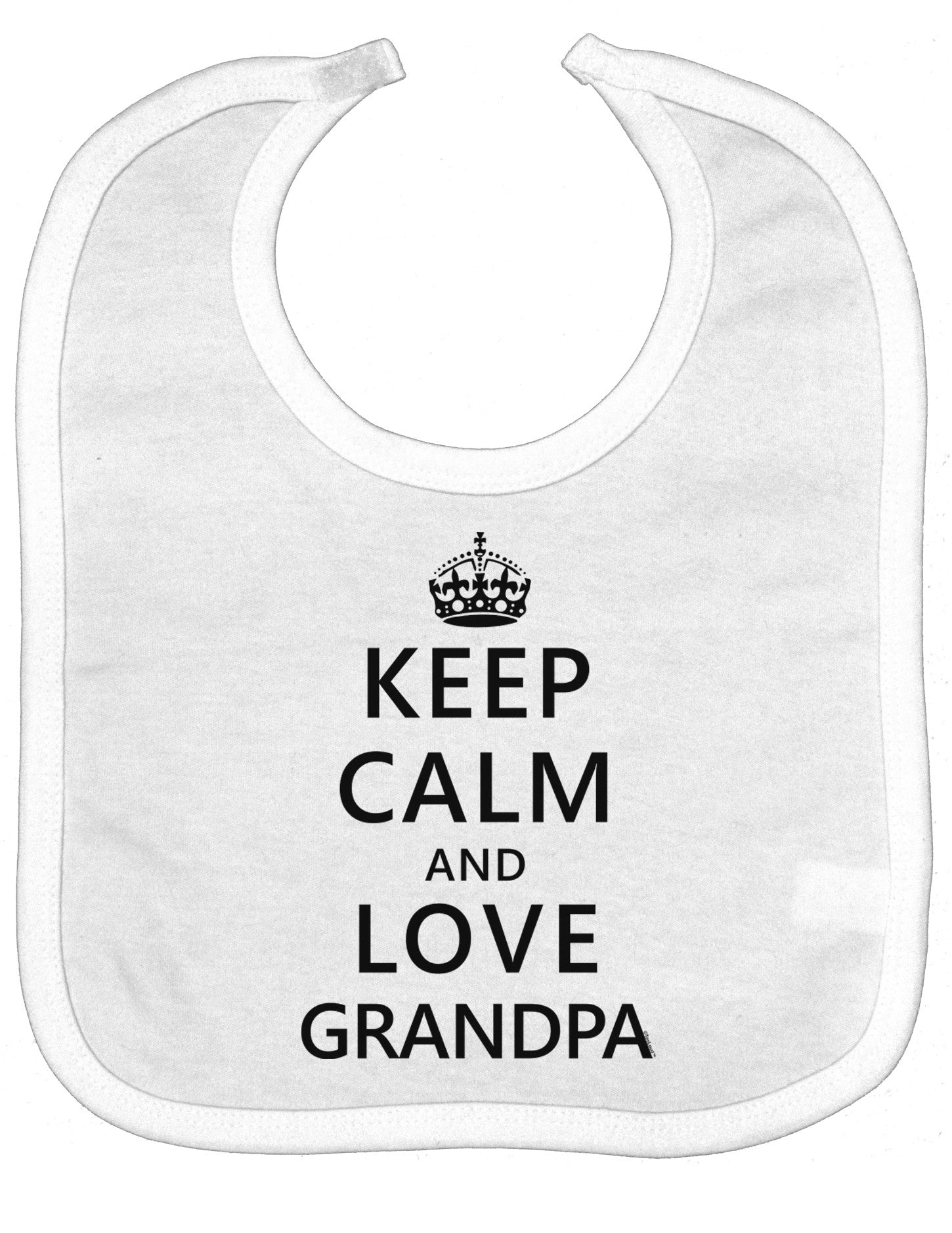 Keep Calm and Love Grandpa Baby Bib
