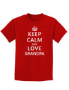 Keep Calm and Love Grandpa Childrens Dark T-Shirt-Childrens T-Shirt-TooLoud-Red-X-Small-Davson Sales