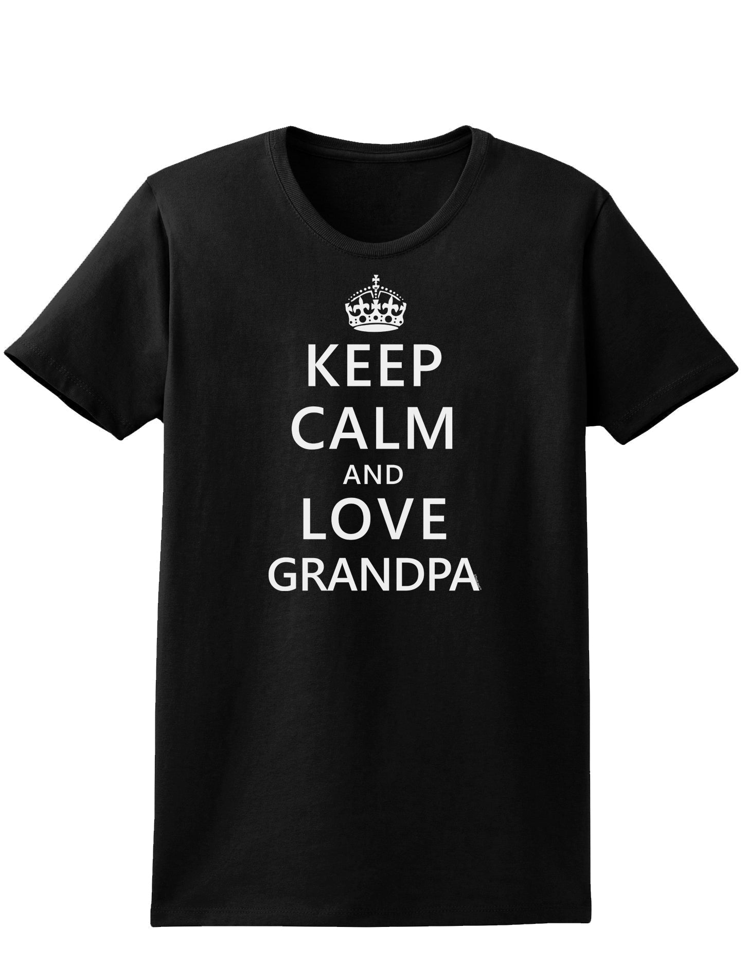 Keep Calm and Love Grandpa Womens Dark T-Shirt-TooLoud-Black-X-Small-Davson Sales