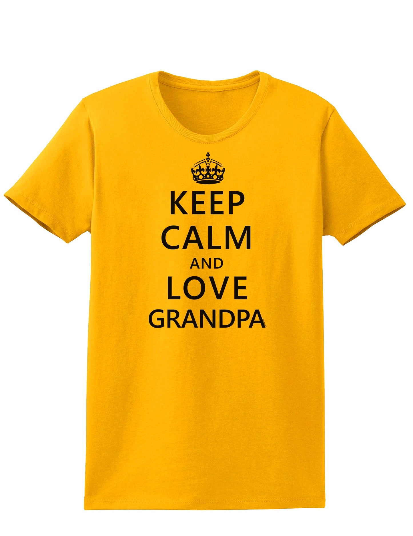 Keep Calm and Love Grandpa Womens T-Shirt-Womens T-Shirt-TooLoud-Gold-X-Small-Davson Sales