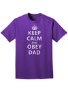 Keep Calm and Obey Dad Adult Dark T-Shirt-Mens T-Shirt-TooLoud-Purple-Small-Davson Sales