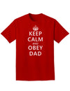 Keep Calm and Obey Dad Adult Dark T-Shirt-Mens T-Shirt-TooLoud-Red-Small-Davson Sales