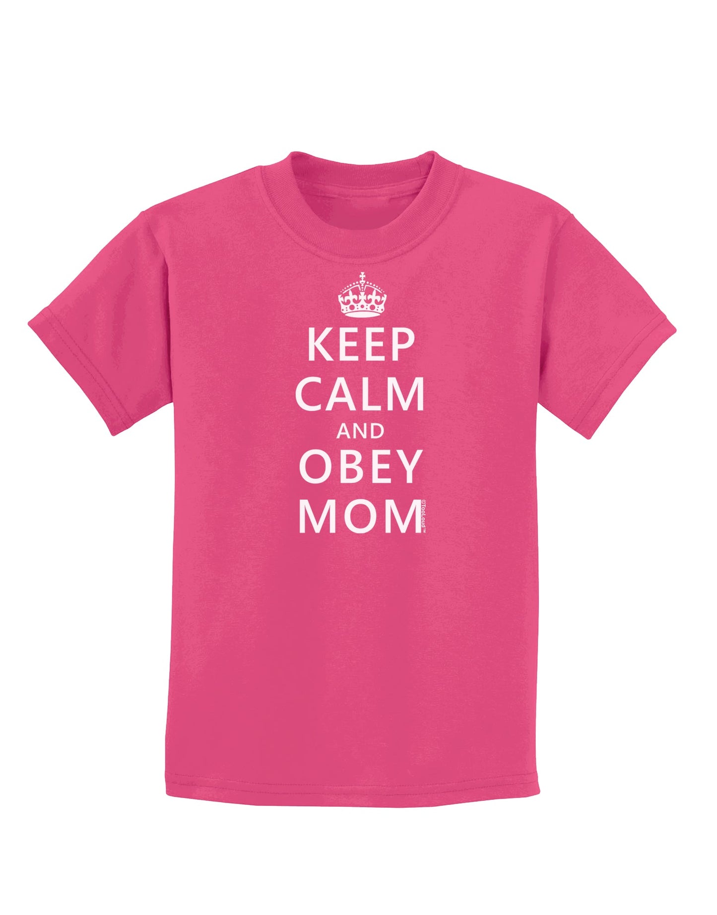 Keep Calm and Obey Mom Childrens Dark T-Shirt-Childrens T-Shirt-TooLoud-Sangria-X-Small-Davson Sales