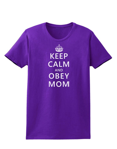 Keep Calm and Obey Mom Womens Dark T-Shirt-TooLoud-Purple-X-Small-Davson Sales