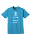 Keep Calm and Open Presents Christmas Adult Dark T-Shirt-Mens T-Shirt-TooLoud-Turquoise-Small-Davson Sales