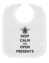 Keep Calm and Open Presents Christmas Baby Bib