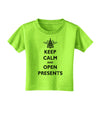 Keep Calm and Open Presents Christmas Toddler T-Shirt-Toddler T-Shirt-TooLoud-Lime-Green-2T-Davson Sales