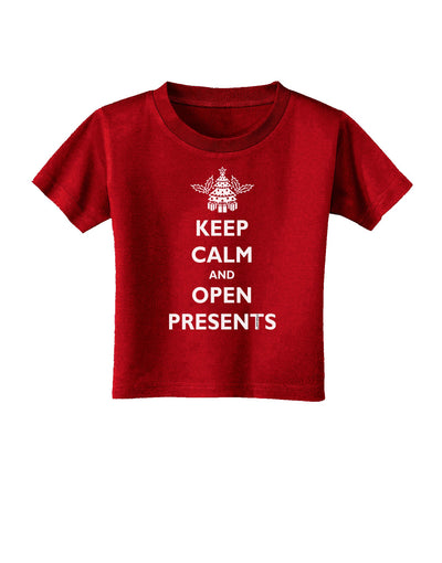 Keep Calm and Open Presents Christmas Toddler T-Shirt Dark-Toddler T-Shirt-TooLoud-Red-2T-Davson Sales