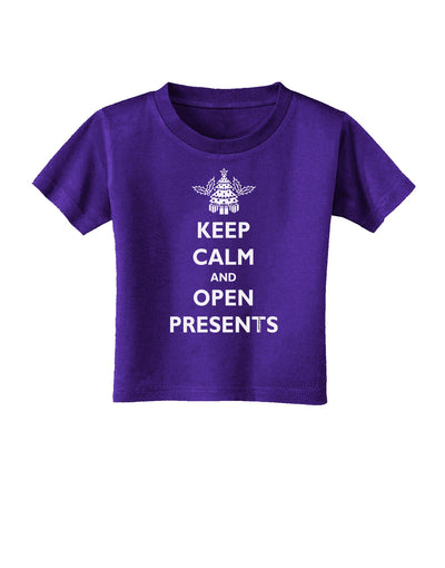 Keep Calm and Open Presents Christmas Toddler T-Shirt Dark-Toddler T-Shirt-TooLoud-Purple-2T-Davson Sales