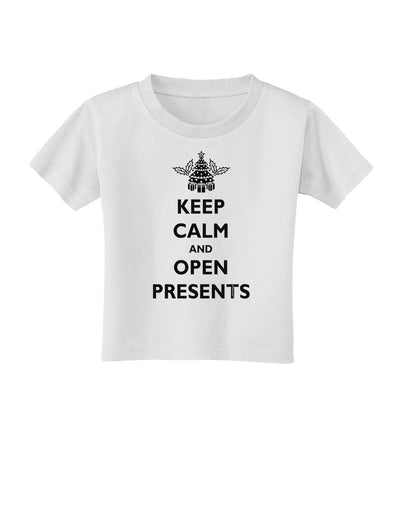 Keep Calm and Open Presents Christmas Toddler T-Shirt-Toddler T-Shirt-TooLoud-White-2T-Davson Sales