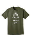 Keep Calm and Read On Adult Dark T-Shirt-Mens T-Shirt-TooLoud-Military-Green-Small-Davson Sales