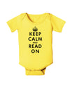 Keep Calm and Read On Baby Romper Bodysuit-Baby Romper-TooLoud-Yellow-06-Months-Davson Sales