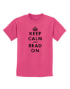 Keep Calm and Read On Childrens T-Shirt-Childrens T-Shirt-TooLoud-Sangria-X-Small-Davson Sales