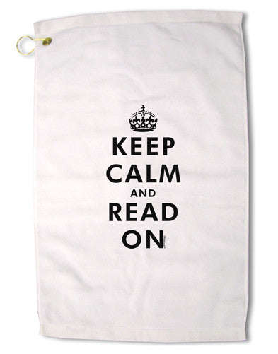 Keep Calm and Read On Premium Cotton Golf Towel - 16&#x22; x 25-Golf Towel-TooLoud-16x25"-Davson Sales