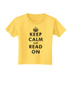 Keep Calm and Read On Toddler T-Shirt-Toddler T-Shirt-TooLoud-Yellow-2T-Davson Sales