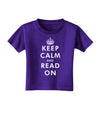 Keep Calm and Read On Toddler T-Shirt Dark-Toddler T-Shirt-TooLoud-Purple-2T-Davson Sales