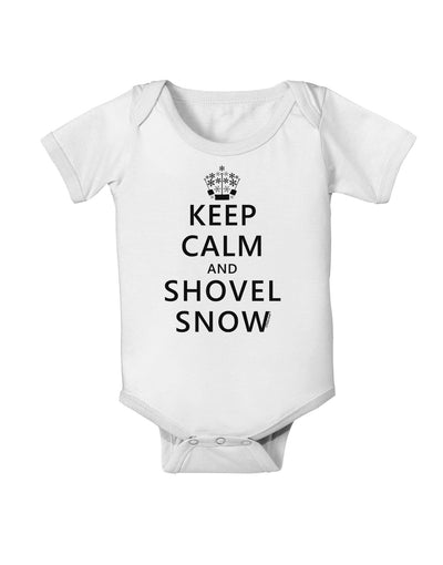 Keep Calm and Shovel Snow Baby Romper Bodysuit-Baby Romper-TooLoud-White-06-Months-Davson Sales