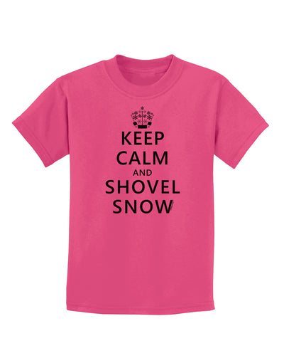 Keep Calm and Shovel Snow Childrens T-Shirt-Childrens T-Shirt-TooLoud-Sangria-X-Small-Davson Sales