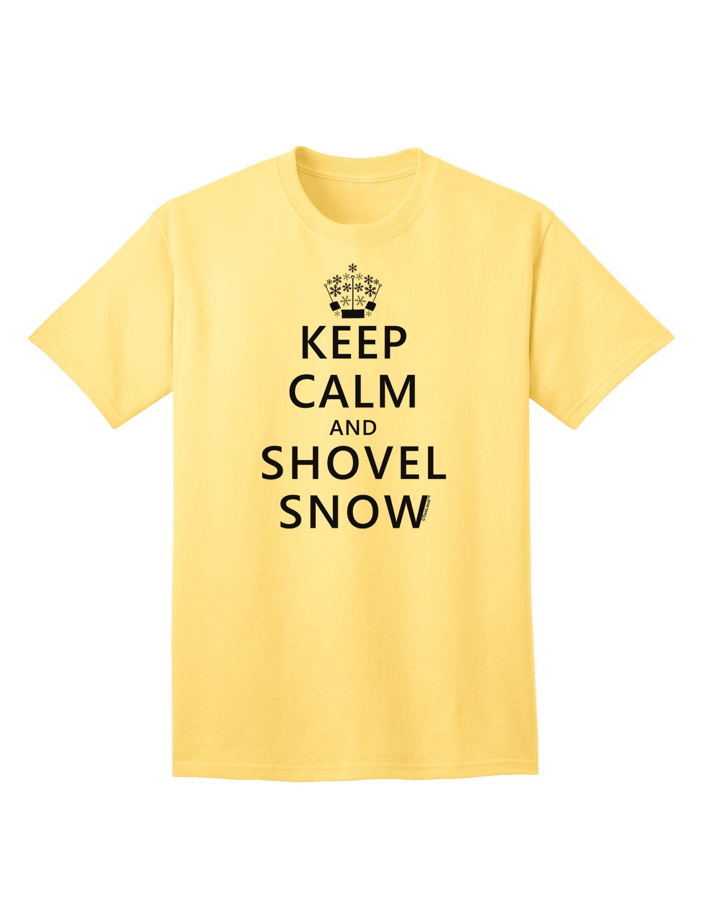 Keep Calm and Shovel Snow - Premium Adult T-Shirt for Winter Enthusiasts-Mens T-shirts-TooLoud-Yellow-Small-Davson Sales