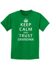 Keep Calm and Trust Grandma Childrens Dark T-Shirt-Childrens T-Shirt-TooLoud-Kelly-Green-X-Small-Davson Sales