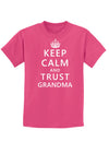 Keep Calm and Trust Grandma Childrens Dark T-Shirt-Childrens T-Shirt-TooLoud-Sangria-X-Small-Davson Sales