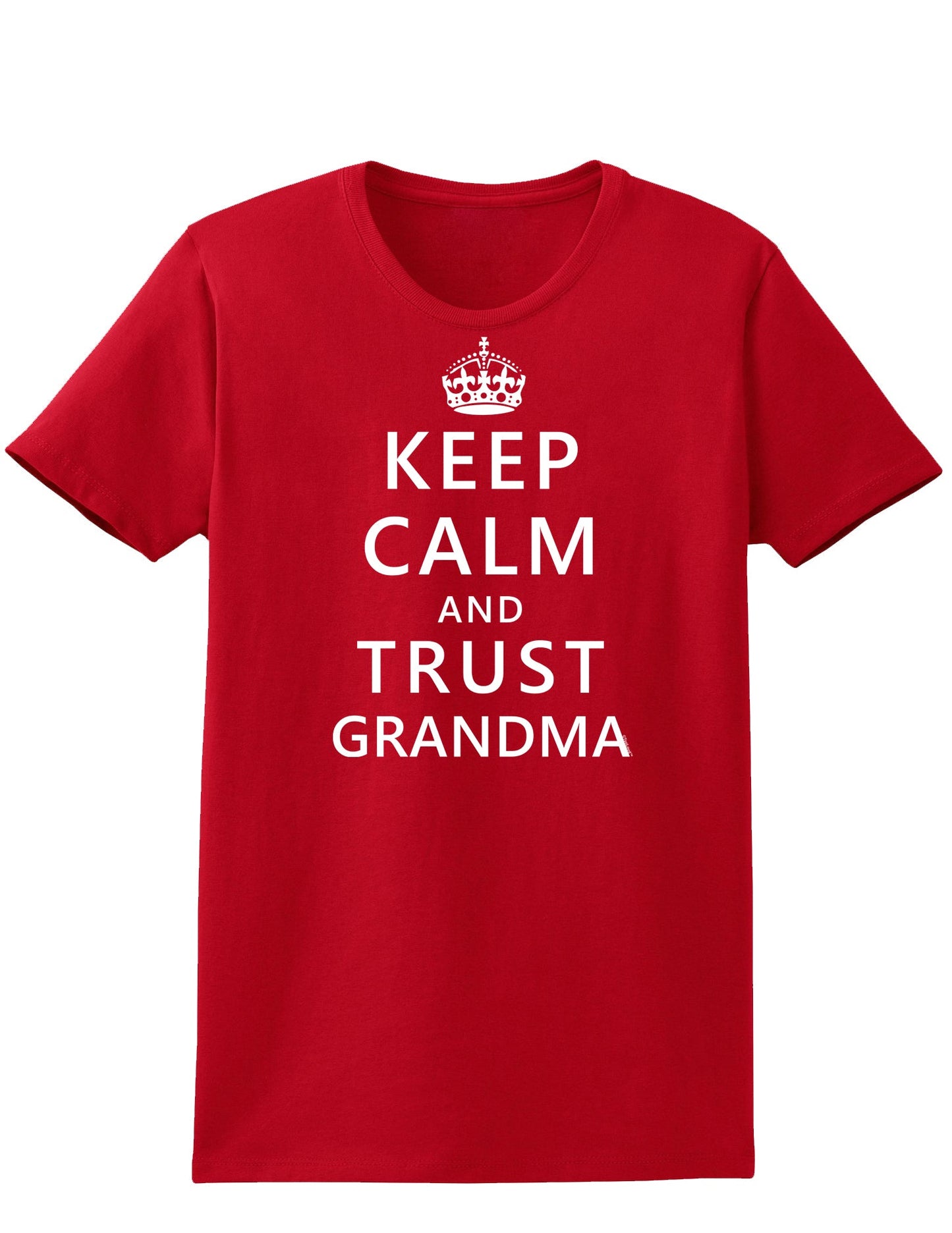 Keep Calm and Trust Grandma Womens Dark T-Shirt-TooLoud-Red-X-Small-Davson Sales